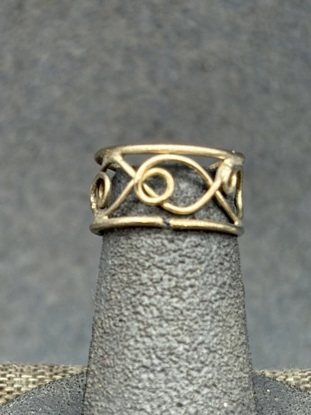 Pinky Or Toe Ring Size 3 Adjustable Silver Swirl Dainty Openwork Minimalist Tiny